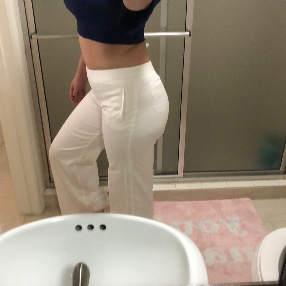 The cutest white flare pants ever!